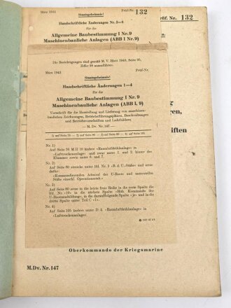 Kriegsmarine, M.Dv.Nr. 147 "Allgemeine...