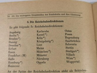 Deutsche Reichsbahn, Lehrfach a 3 "Organisation der Reichsbahn, datiert 1943, 24 Seiten, DIN A5