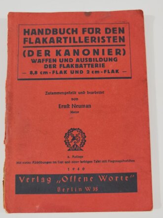 Handbuch für den Flakartilleristen (Der Kanonier)...