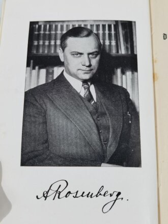 Alfred Rosenberg, Der Mythos des 20. Jahrhunderts, 712 Seiten, datiert 1940, DIN A5, fleckig, gebraucht, aus Raucherhaushalt