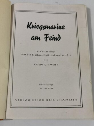 "Kriegsmarine am Feind" Kriegsweihnachten 1941 an Bord Schlachtschiff Scharnhorst, 239 Seiten, datiert 1941, über DIN A5, aus Raucherhaushalt