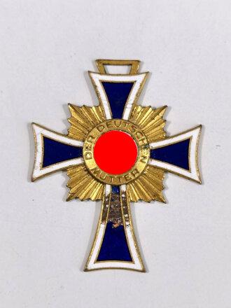 Ehrenkreuz der Deutschen Mutter ( Mutterkreuz ) in Gold, Emaillebeschädigt unten und im Zentrum