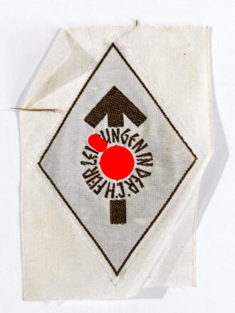 Hitlerjugend ( HJ ) Leistungsabzeichen Bronze als Stoffausführung, Rückseitig mit RZM Etikett