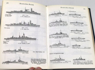 "Taschenbuch der Kriegsflotten 1943/44", Neuauflage 1974,  ca. 590 Seiten, gebraucht, aus Raucherhaushalt