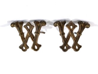 Kaiserreich, Paar Auflagen für Schulterklappen " W" in Gold, Größe 22mm