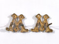 Kaiserreich, Paar Auflagen für Schulterklappen " W" in Gold, Größe 22mm