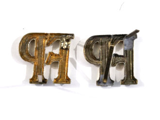 Paar Auflagen für Schulterklappen der Wehrmacht " FP " in Gold , Höhe 20 mm
