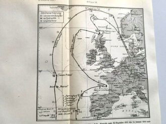 "Der Krieg zur See 1914-1918 - Der Kreuzerkrieg in den ausländischen Gewässern" Band 3, 374 Seiten, datiert 1901, aus Raucherhaushalt