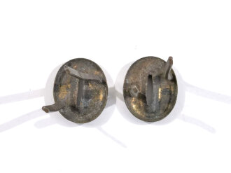 Paar Auflagen für Schulterklappen der  Wehrmacht "0" in Silber, Höhe 12 mm