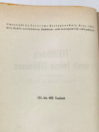 "Mölders und seine Männer", Fritz von Forell, 208 Seiten, datiert 1941, gebraucht, DIN A5, aus Raucherhaushalt