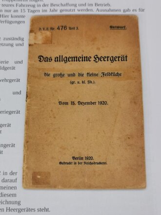 "Die Waffe des Feldkochs" die große Feldküche der deutschen Armee. Varianten, Ausrüstung und Pferdegeschirr zwischen 1908 und 1945. Hochinteressant, 90 Seiten