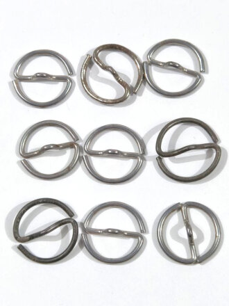 9 Stück S- Ringe zum befestigen von Knöpfen an Uniformen