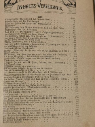 "Illustrierter Deutscher Flotten-Kalendar für 1905", DIN A5, aus Raucheraushalt