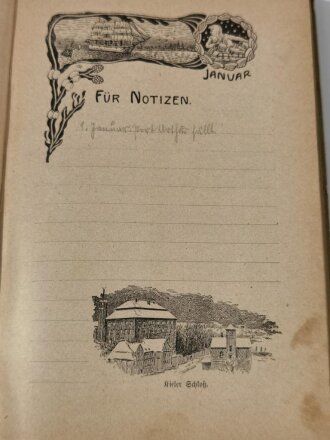 "Illustrierter Deutscher Flotten-Kalendar für 1905", DIN A5, aus Raucheraushalt