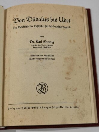 "Von Pädalus bis Udet", datiert 1935,...