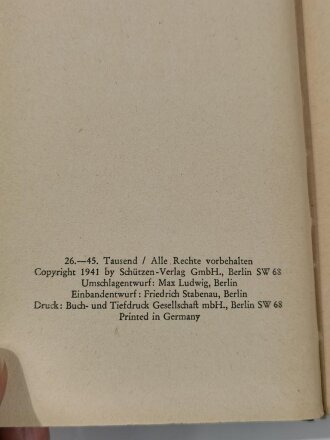 "Die Fallschirmjäger von Dombas", datiert 1941, 189 Seiten, DIN A5, aus Raucherhaushalt