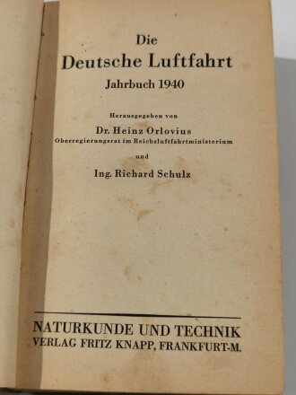 "Die Deutsche Luftfahrt Jahrbuch 1940", über 500 Seiten, DIN A5