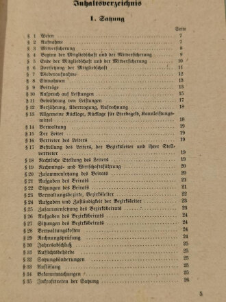 "Satzung der Reichsbahnbeamten-Krankenversorgung", 47 Seiten, DIN A5, aus Raucherhaushalt, Umschlag nur noch an einer Klammer befestigt