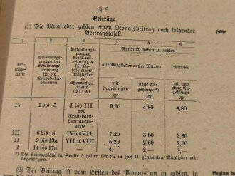 "Satzung der Reichsbahnbeamten-Krankenversorgung", 47 Seiten, DIN A5, aus Raucherhaushalt, Umschlag nur noch an einer Klammer befestigt