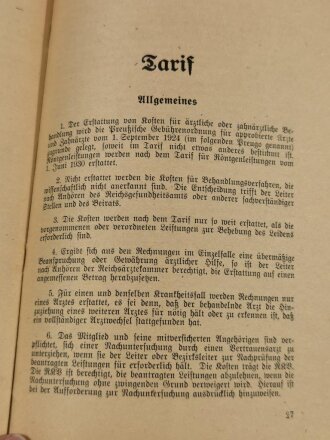 "Satzung der Reichsbahnbeamten-Krankenversorgung", 47 Seiten, DIN A5, aus Raucherhaushalt, Umschlag nur noch an einer Klammer befestigt