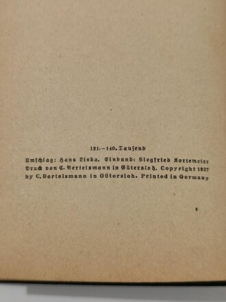 "Gespenster am Toten Mann", in DAF Bibliothekseinband, datiert 1937, 323 Seiten, DIN A5, aus Raucherhaushalt