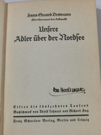 "Unsere Adler über der Nordsee", datiert 1940, 77 Seiten, DIN A5, aus Raucherhaushalt
