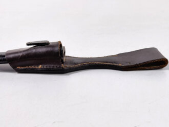 Extraseitengewehr KS98 mit Hirschhorngriffschalen und  Koppelschuh für Gebirgstruppe oder Jäger,  Herstellermarke von Anton Wingen Junior ,  Solingen, Gefäß und Klinge vernickelt, grüner Filzschutz für Bajonetthalterung,.Scheide verdellt, Originallack