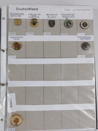 Deutschland  nach 1945, Sammlung Kleinabzeichen zum Thema Heimat- und Wandervereine.  Jeweils nicht auf Zustand  oder Originalität geprüft