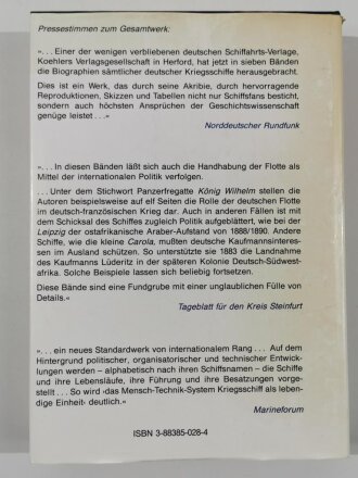 "Die Deutschen Kriegsschiffe Band 1", Biographien - ein Spiegel der Marinegeschichte von 1815  bis zur Gegenwart, Hans H. Hildebrand, Albert Röhr, Hans - Otto Steinmetz, DIN A4, 151 Seiten