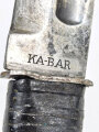 USA wohl 2.Weltkrieg , KA-BAR Kampfmesser, Parierstange beidseits gekürzt, starke Gebrauchsspuren