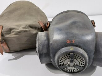 Pferdegasmaske 38 der Wehrmacht, ungebraucht, sehr guter Zustand
