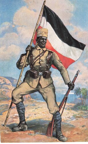 1. Weltkrieg, Ansichtskarte "Kolonialkriegerdank - Askari aus Deutsch-Ostafrika"
