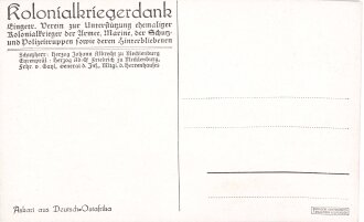 1. Weltkrieg, Ansichtskarte "Kolonialkriegerdank - Askari aus Deutsch-Ostafrika"