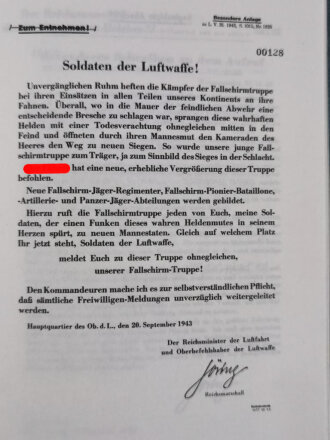 "Rangliste Der Generale Der Deutschen Luftwaffe nach dem Stand vom 20. April 1945", Rudolf Absolon,  DIN A5, 180 Seiten