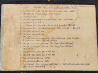 Fu51 ( Laternen ) Metallkasten mit Einsätzen. Originallack. Datiert 1941, ungereinigtes Stück, für die Einheitslaterne Preßstoff