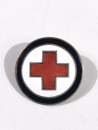 Emaillierte Brosche einer Rot Kreuz Schwesternschaft, Durchmesser 27mm