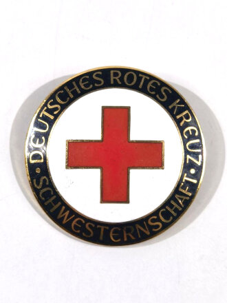 Deutschland nach 1945, emaillierte Brosche Deutsches Rotes Kreuz  Schwesternschaft 42mm