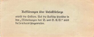 Deutscher und Oesterreichischer Alpenverein Mitgliedskarte mit 1935-1938 bezahlten Mitgliedsbeiträgen