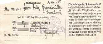 Deutscher und Oesterreichischer Alpenverein Mitgliedskarte mit 1935-1938 bezahlten Mitgliedsbeiträgen