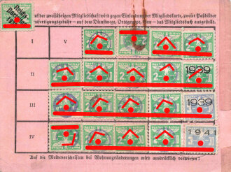 Nationalsozialistische Deutsche Arbeiterpartei Ortsgruppe Mitgliedskarte, datiert 1937