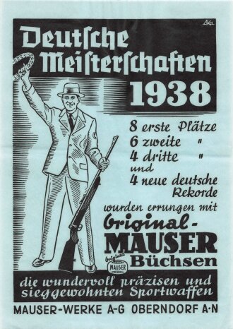 "Deutsche Meisterschaften 1938" Mauser-Werke...