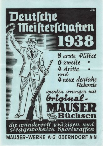 "Deutsche Meisterschaften 1938" Mauser-Werke...