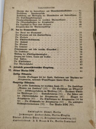 "Seefahrt-Fibel des deutschen Jungen", datiert 1941, 96 Seiten, gebraucht, Einband lose und beklebt, DIN A5, aus Raucherhaushalt