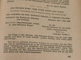 Deutschland nach 1945 "Kreuz und Hakenkreuz - Der Kampf des Nationalsozialismus gegen die katholische Kirche und der kirchliche Widerstand", Erster Teil 1946, 464 Seiten, gebraucht, aus Raucherhaushalt