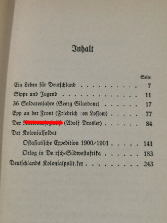 "Franz Ritter von Epp - Ein Leben für Deutschland" datiert 1938, 328 Seiten, gebraucht, DIN A5, aus Raucherhaushalt