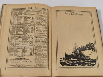 "Illustrierter Deutscher Flotten-Kalender für 1915", 311 Seiten, DIN A5, aus Raucheraushalt, stark gebraucht