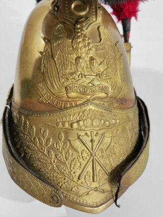 Frankreich , Helm für einen Offizier der Feuerwehr Modell 1821. Imposantes Stück, Innenfutter fehlt, sonst gut