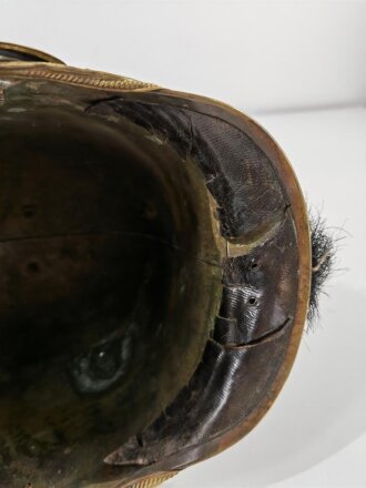 Frankreich , Helm für einen Offizier der Feuerwehr Modell 1821. Imposantes Stück, Innenfutter fehlt, sonst gut