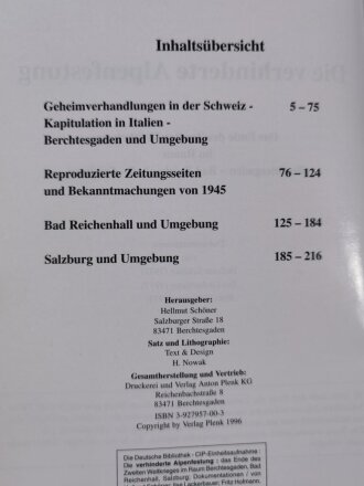 "Die Verhinderte Alpenfestung", Das Ende des Zweiten Weltkrieges im Raum Berchtesgaden - Bad Reichenhall - Salzburg, DIN A5, 224 Seiten