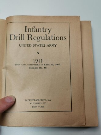 U.S. WWI, Infantry Drill Regulations, United States Army 1911